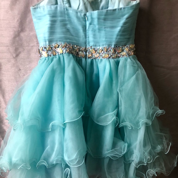 Cute one strap electric blue/cyan dress. - Picture 6 of 8